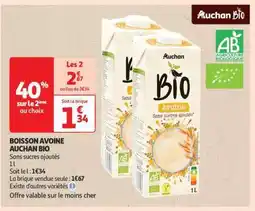 Auchan Boisson Avoine Auchan Bio offre