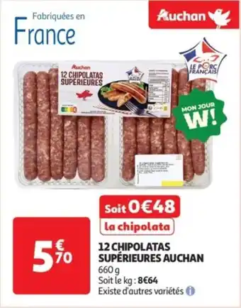 Auchan 12 chipolatas supérieures auchan offre
