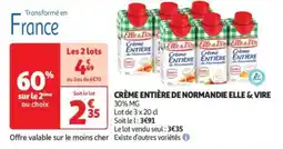 Auchan Crème entière de normandie elle & vire offre