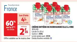 Auchan Crème Entière De Normandie Elle & Vire offre