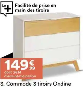 BUT Commode 3 tiroirs ondine offre