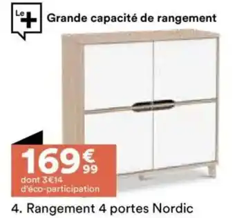 BUT Rangement 4 portes nordic offre
