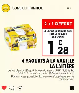 Supeco LA LAITIÈRE 4 yaourts à la vanille offre