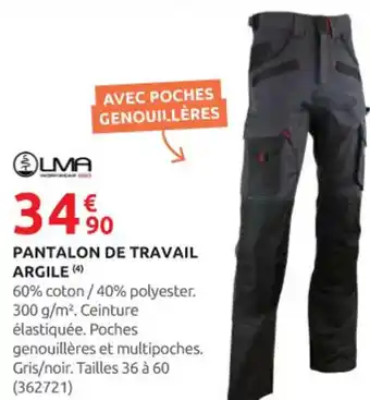 Rural Master LMA Pantalon de travail argile offre