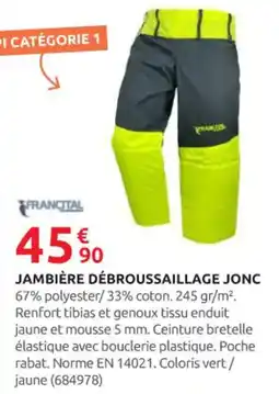 Rural Master FRANCITAL Jambière débroussaillage jonc offre