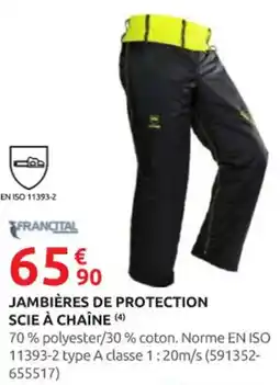 Rural Master FRANCITAL Jambières de protection scie à chaîne offre