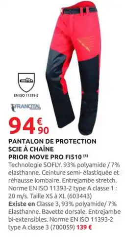 Rural Master FRANCITAL Pantalon de protection scie à chaîne prior move pro fi510 offre