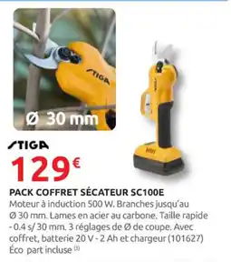 Rural Master STIGA Pack coffret sécateur sc100e offre