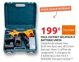 Rural Master TEMVER Pack coffret sécateur à batterie vbp20 offre