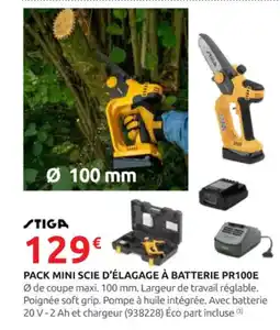 Rural Master STIGA Pack mini scie d'élagage à batterie pr100e offre