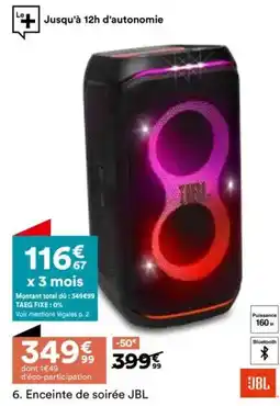 BUT Enceinte de soirée JBL offre