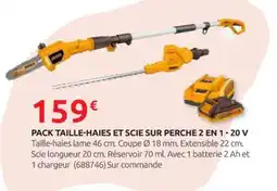 Rural Master INCCO Pack taille-haies et scie sur perche 2 en 1 - 20 v offre
