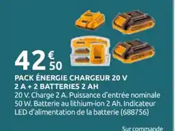 Rural Master INCCO Pack énergie chargeur 20 v 2 a + 2 batteries 2 ah offre