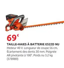 Rural Master Taille-haies à batterie e522d nu offre