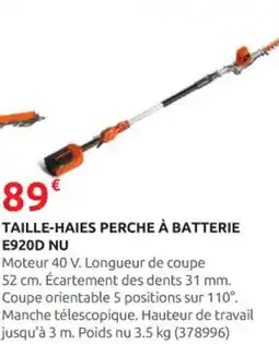Rural Master Taille-haies perche à batterie e920d nu offre