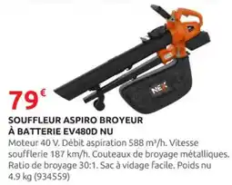 Rural Master Souffleur aspiro broyeur à batterie ev480d nu offre