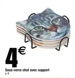Cora x Carrefour Sous-verre chat avec support offre