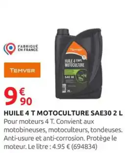 Rural Master TEMVER Huile 4 t motoculture sae30 offre