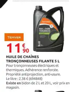 Rural Master TEMVER Huile de chaßnes tronçonneuses filante offre