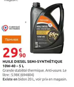 Rural Master TEMVER Huile diesel semi-synthétique 10w-40 - offre