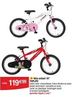 Cora x Carrefour Vélo enfant 16 toplife offre