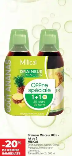 Cora x Carrefour Draineur minceur ultra lot de 2 milical offre