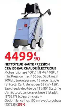 Rural Master Nettoyeur haute pression c15/150 eau chaude électrique offre
