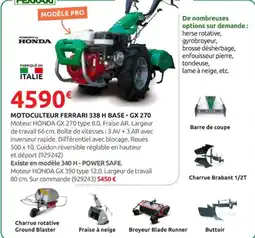 Rural Master Motoculteur ferrari 338 h base - gx 270 offre