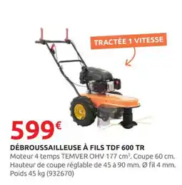 Rural Master TEMVER Débroussailleuse à fils tdf 600 tr offre