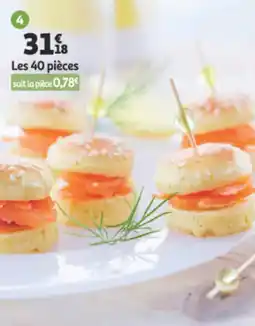 Auchan 40 briochettes au saumon offre