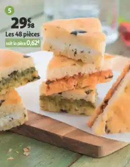 Auchan 48 mini sandwichs a l'italienne assortis offre