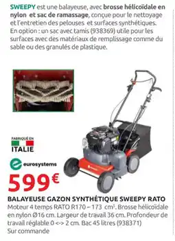 Rural Master Balayeuse gazon synthétique sweepy rato offre