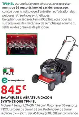 Rural Master Balayeuse & aérateur gazon synthétique tpm42l offre