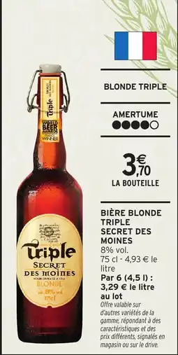 Intermarché Hyper Bière blonde triple secret des moines offre