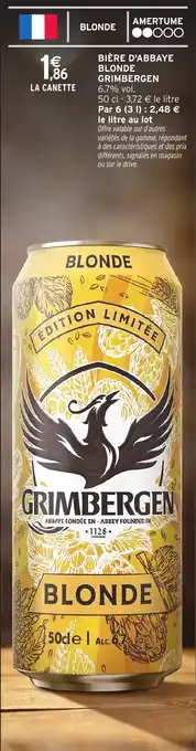 Intermarché Hyper Bière d'abbaye blonde grimbergen offre
