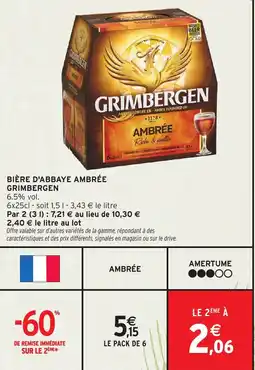 Intermarché Hyper Bière d'abbaye ambrée grimbergen offre
