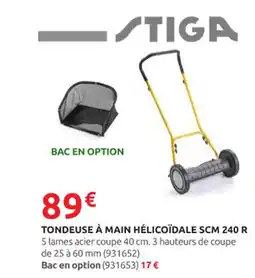 Rural Master STIGA Tondeuse à main hélicoïdale scm 240 r offre