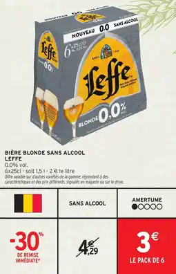Intermarché Hyper Bière blonde sans alcool leffe offre