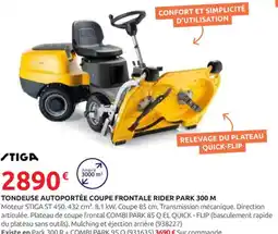 Rural Master STIGA Tondeuse autoportée coupe frontale rider park 300 m offre