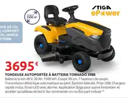 Rural Master STIGA Tondeuse autoportée à batterie tornado 398e offre
