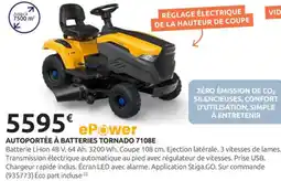 Rural Master Autoportée à batteries tornado 7108e offre