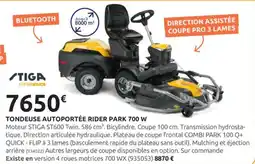 Rural Master STIGA Tondeuse autoportée rider park 700 w offre