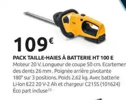 Rural Master Pack taille-haies à batterie ht 100 e offre