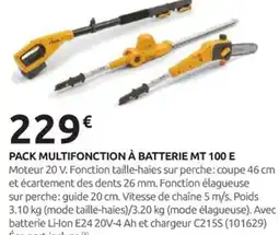 Rural Master Pack multifonction à batterie mt 100 e offre