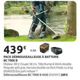 Rural Master Pack débroussailleuse à batterie bc 700e b offre