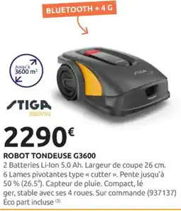 Rural Master STIGA Robot tondeuse g3600 offre