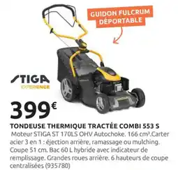 Rural Master STIGA Tondeuse thermique tractée combi 553 s offre