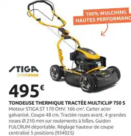 Rural Master STIGA Tondeuse thermique tractée multiclip 750 s offre