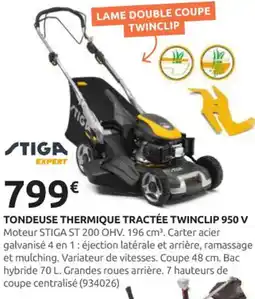 Rural Master STIGA Tondeuse thermique tractée twinclip 950 v offre