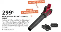 Rural Master HONDA Pack souffleur à batterie hhb 36 bxb offre